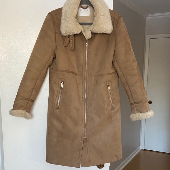 Zara Tan Shearling Coat - Picture 14 of 17